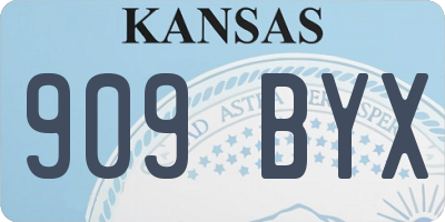 KS license plate 909BYX