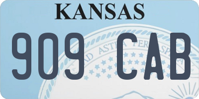 KS license plate 909CAB