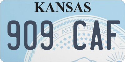 KS license plate 909CAF