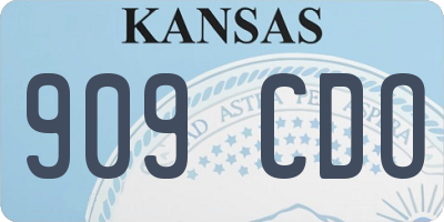 KS license plate 909CDO