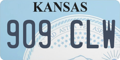 KS license plate 909CLW