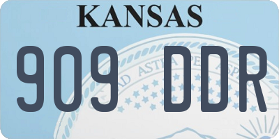 KS license plate 909DDR