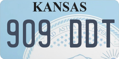 KS license plate 909DDT