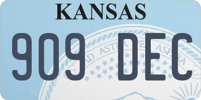 KS license plate 909DEC