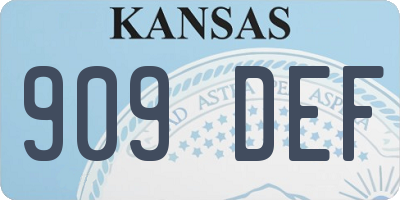 KS license plate 909DEF