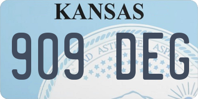 KS license plate 909DEG