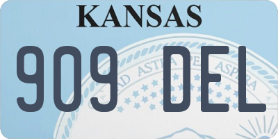 KS license plate 909DEL
