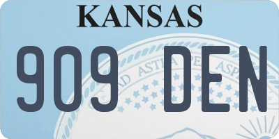 KS license plate 909DEN