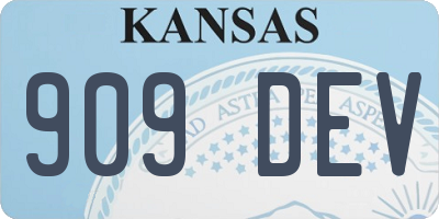 KS license plate 909DEV