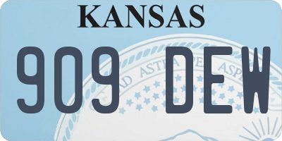 KS license plate 909DEW