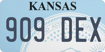 KS license plate 909DEX
