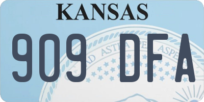 KS license plate 909DFA