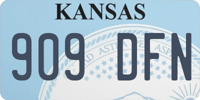 KS license plate 909DFN