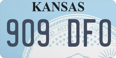KS license plate 909DFO