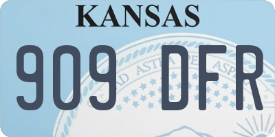 KS license plate 909DFR