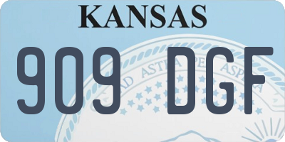 KS license plate 909DGF