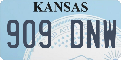 KS license plate 909DNW