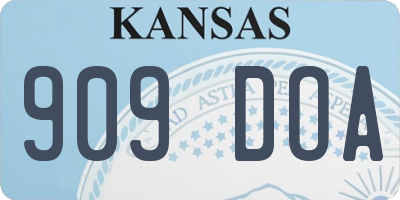KS license plate 909DOA
