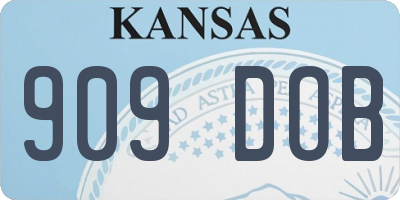 KS license plate 909DOB