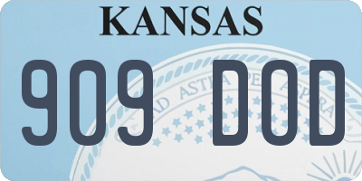 KS license plate 909DOD