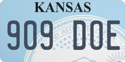 KS license plate 909DOE
