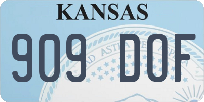 KS license plate 909DOF