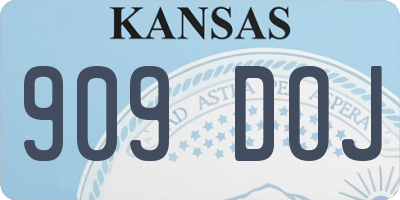 KS license plate 909DOJ
