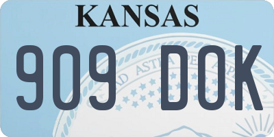 KS license plate 909DOK