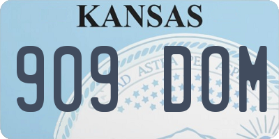 KS license plate 909DOM
