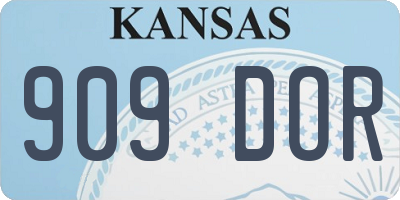 KS license plate 909DOR