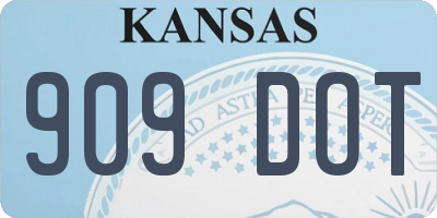 KS license plate 909DOT