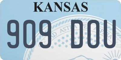 KS license plate 909DOU