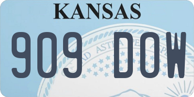 KS license plate 909DOW