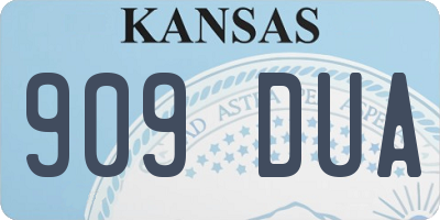 KS license plate 909DUA