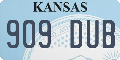 KS license plate 909DUB
