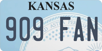 KS license plate 909FAN