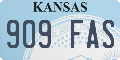 KS license plate 909FAS