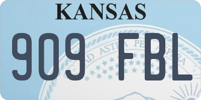 KS license plate 909FBL