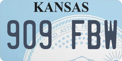 KS license plate 909FBW