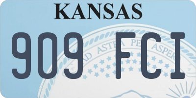 KS license plate 909FCI