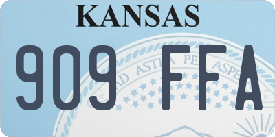 KS license plate 909FFA