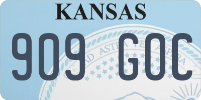 KS license plate 909GOC