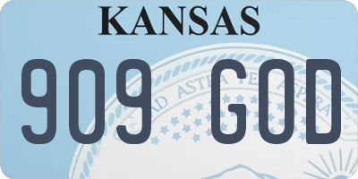 KS license plate 909GOD