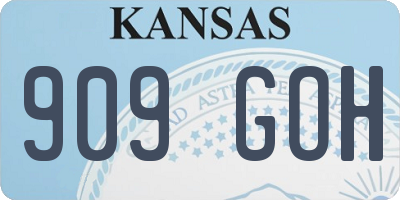 KS license plate 909GOH