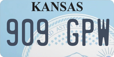 KS license plate 909GPW
