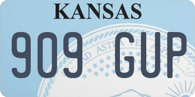KS license plate 909GUP