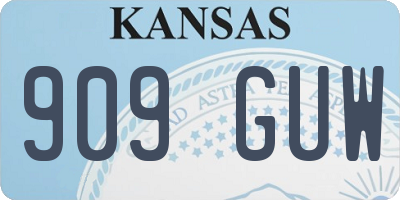 KS license plate 909GUW