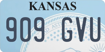 KS license plate 909GVU