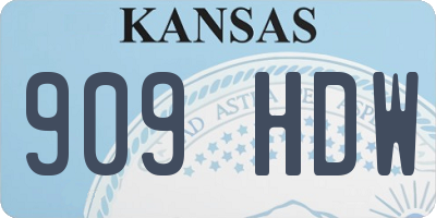 KS license plate 909HDW
