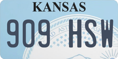 KS license plate 909HSW